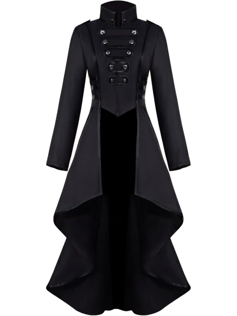 Women's Black Victorian Gothic Tailcoat Dress Steampunk Halloween Cosplay Costum
